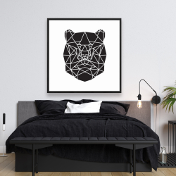 Framed 48 x 48 - Geometric bear head