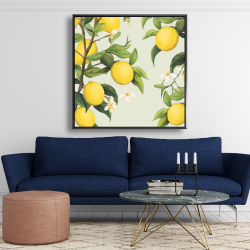 Framed 48 x 48 - Flowery lemons
