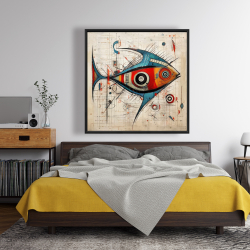 Framed 48 x 48 - Abstract fish