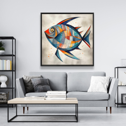 Framed 48 x 48 - Geometric fish
