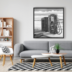 Framed 48 x 48 - Old gas pump