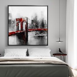 Encadré 48 x 48 - Pont brooklyn abstrait et rouge