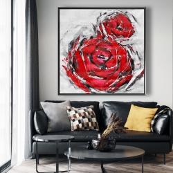 Framed 48 x 48 - Abstract red roses