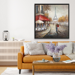 Framed 48 x 48 - Couple walking in paris street