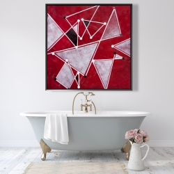 Encadré 48 x 48 - Triangles blancs sur fond rouge