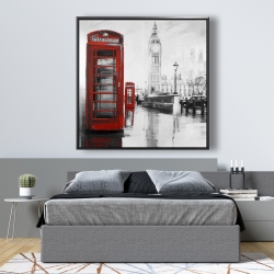 Encadré 48 x 48 - Cabine téléphonique rouge et le big ben