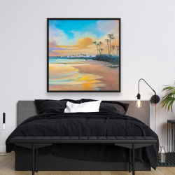 Encadré 48 x 48 - Couché de soleil à la mer