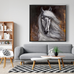 Encadré 48 x 48 - Fier cheval blanc