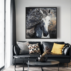 Framed 48 x 48 - Front wild horse