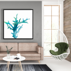 Framed 48 x 48 - Watercolor sea coral