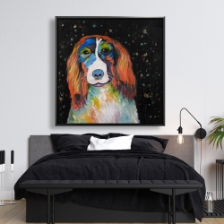 Encadré 48 x 48 - Chien coloré