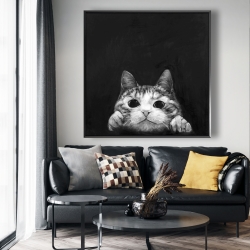 Framed 48 x 48 - Curious cat