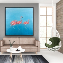 Encadré 48 x 48 - Quatre flamants