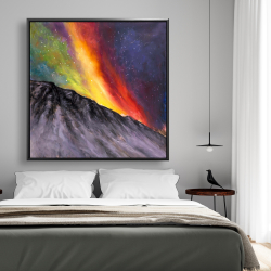 Framed 48 x 48 - Aurora borealis in the mountain