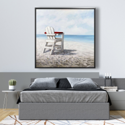 Encadré 48 x 48 - Chaise de plage blanche