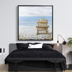 Encadré 48 x 48 - Chaise de plage en bois