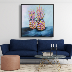 Encadré 48 x 48 - Ananas amusants avec lunettes de soleil