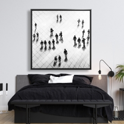 Framed 48 x 48 - Overhead view of people on the street