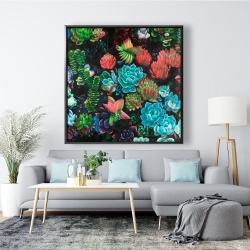 Encadré 48 x 48 - Ensemble de succulents colorés