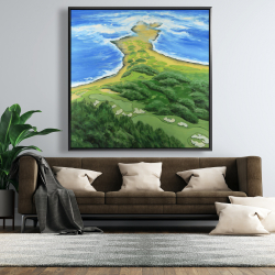 Framed 48 x 48 - Golf course on the coast