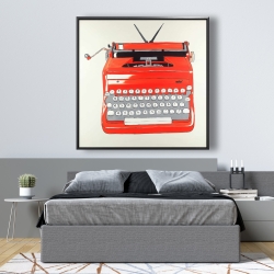 Encadré 48 x 48 - Machine à écrire rouge