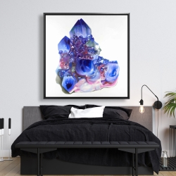 Framed 48 x 48 - Blue and purple quartz cristal