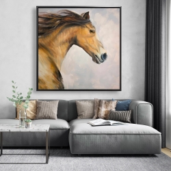 Framed 48 x 48 - Proud steed with his mane in the wind