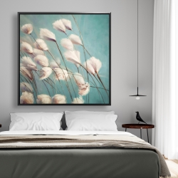 Framed 48 x 48 - Cotton grass flowers in the wind