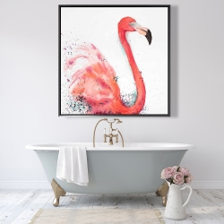 Encadré 48 x 48 - Flamant rose éclaboussant