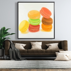 Framed 48 x 48 - Delicious macaroons