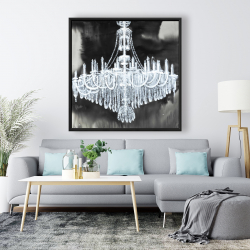 Framed 48 x 48 - Glam chandelier