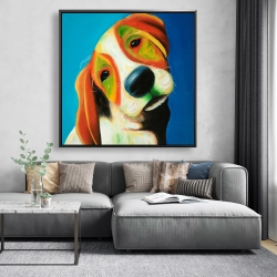 Encadré 48 x 48 - Chien beagle coloré