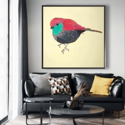 Framed 48 x 48 - Little purple bird illustration