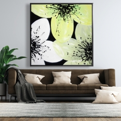 Framed 48 x 48 - White & yellow petals