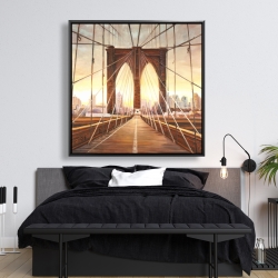 Encadré 48 x 48 - Coucher de soleil sur le pont de brooklyn