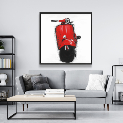 Framed 48 x 48 - Red italian scooter