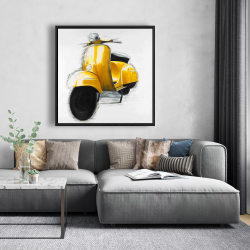 Encadré 48 x 48 - Scooter jaune italien