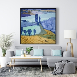 Framed 48 x 48 - Tuscany field