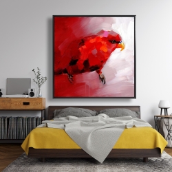 Encadré 48 x 48 - Perroquet rouge abstrait