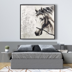 Encadré 48 x 48 - Alpha le cheval blanc