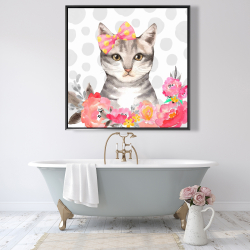 Framed 48 x 48 - Charming cat
