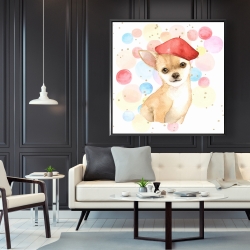 Framed 48 x 48 - Chihuahua dog artist