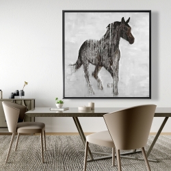 Encadré 48 x 48 - Cheval brun abstrait