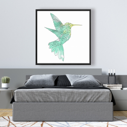 Framed 48 x 48 - Geometric hummingbird