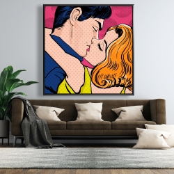 Framed 48 x 48 - Pop art style couple