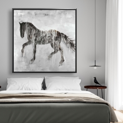 Framed 48 x 48 - Horse brown silhouette