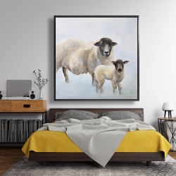 Framed 48 x 48 - Sheep and its baby