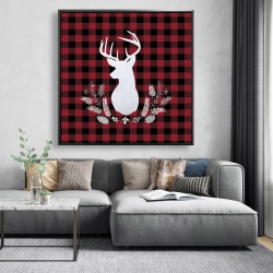 Framed 48 x 48 - Deer plaid