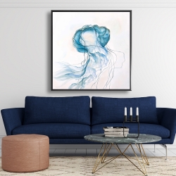 Framed 48 x 48 - Jellyfish moving