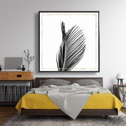 Encadré 48 x 48 - Feuille de palmier areca avec ligne doree